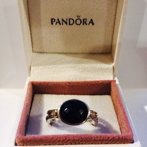 Pandora sterling Silver/Gold/Diamond RIng